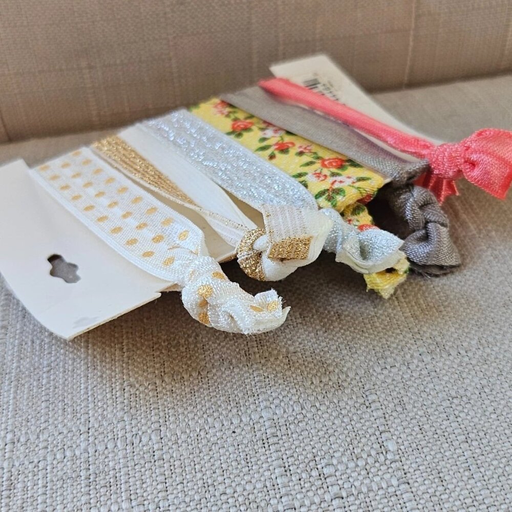 France Luxe Hair Ties Multi Color Set of 6 Hair Bands L. Erickson Pony Tail Tie - Picture 11 of 11